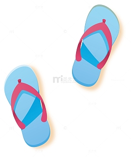 夏天休闲拖鞋卡通矢量素材