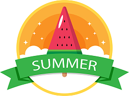 西瓜彩带卡通夏日可爱休闲消暑矢