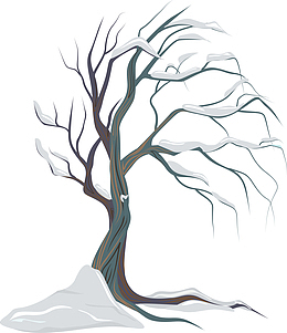 手绘冬天大树PNG