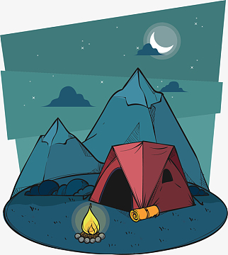 矢量手绘创意夜晚睡觉男生(2084x2084)png通用可爱手绘矢量表情小星