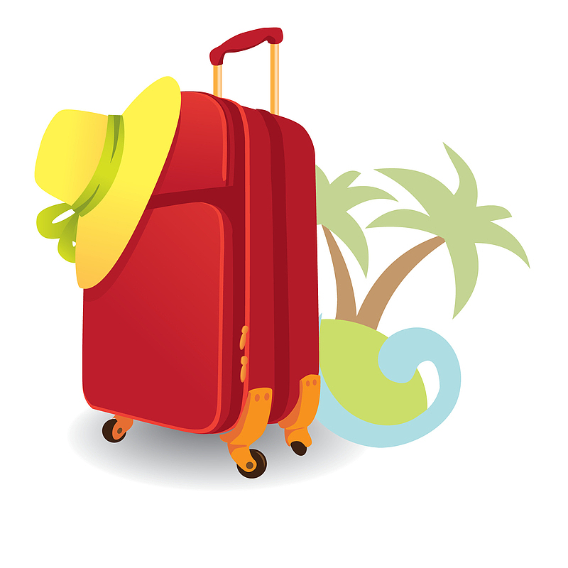 卡通度假的行李箱设计