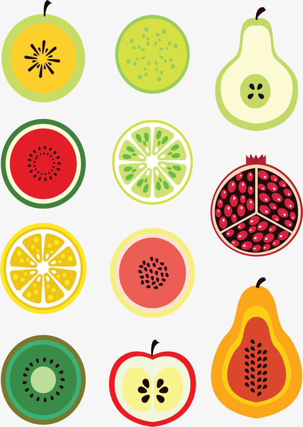 夏天美味切片水果免抠素材免费下载_觅元素51yuansu.com