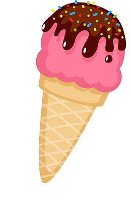 粉色卡通美味甜筒