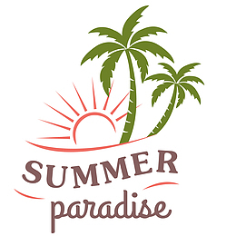创意夏日度假标签矢量图