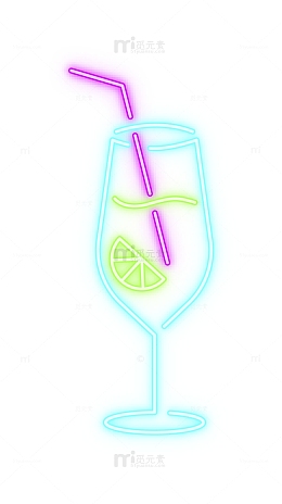 彩色清新霓虹灯饮品