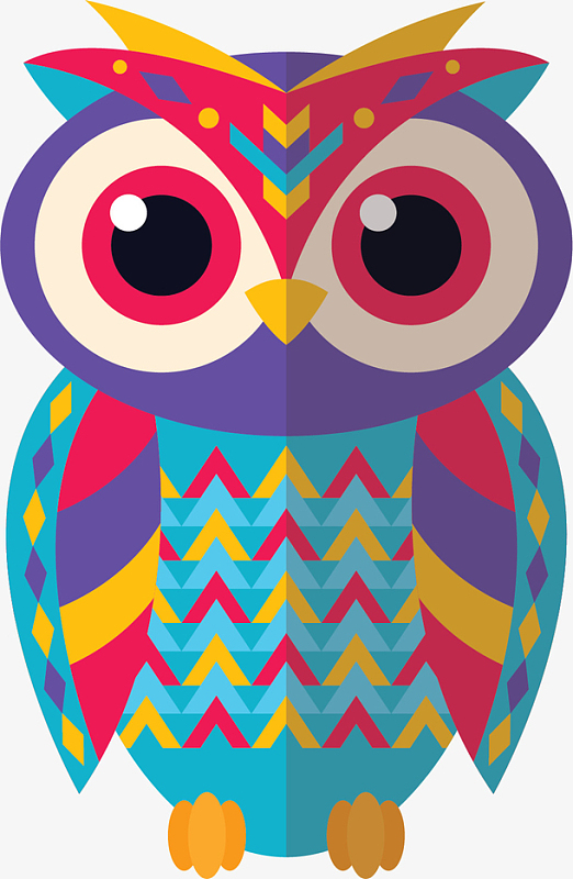 创意水彩可爱猫头鹰装饰画