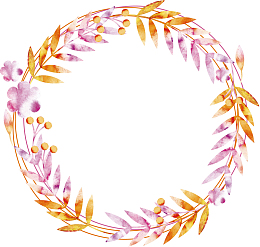 矢量图卡通环形花圈