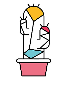 手绘卡通可爱仙人掌简图