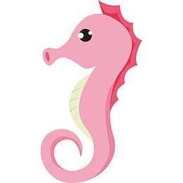清新手绘小海马矢量素材
