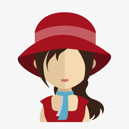 红色帽子可爱设计人物