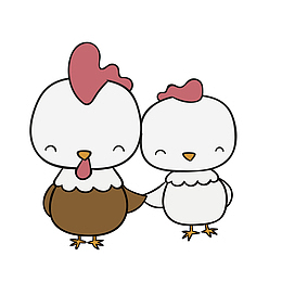 卡通动物手绘小鸡