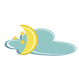 夜晚云朵星星装饰