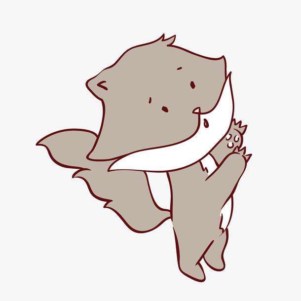 卡通可爱动物小灰狼