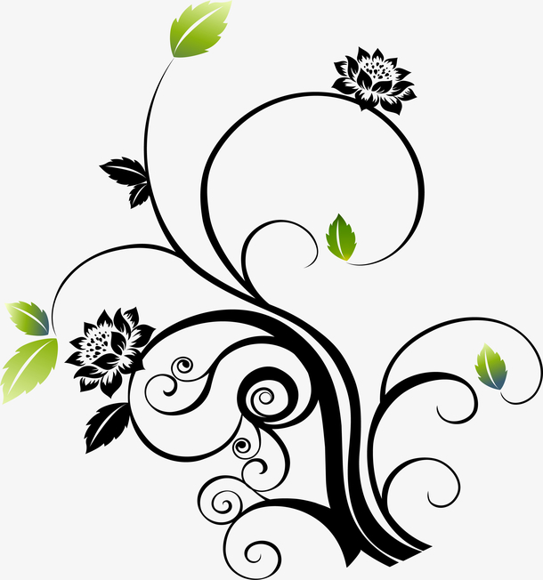 小清新黑色藤蔓