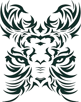 矢量老虎花纹T恤印花