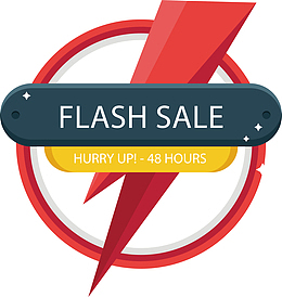 促销卡通闪电秒杀促销设计素材