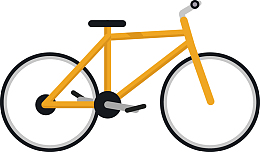 手绘自行车插画素材