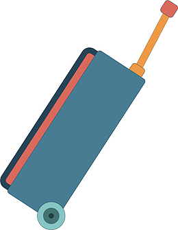 矢量图被人正拉着的行李箱