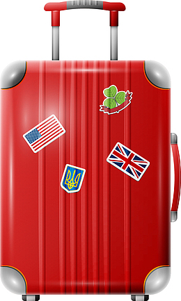 精美红色行李箱矢量