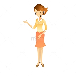 卡通女性解说员设计