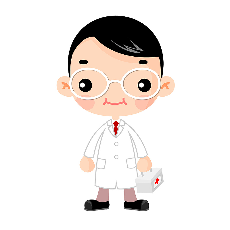 卡通眼镜医护人员