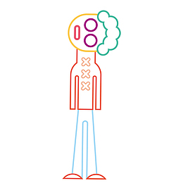 眼镜男青年卡通插画