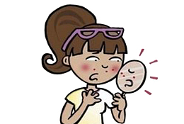 可爱黑皮肤女孩长痘痘