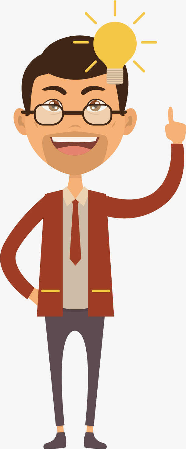 矢量图聪明的科学家