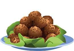 卡通牛肉丸矢量图元素