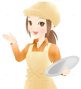 戴围裙的女服务员