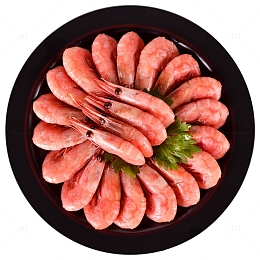 盘子里的美味北极甜虾