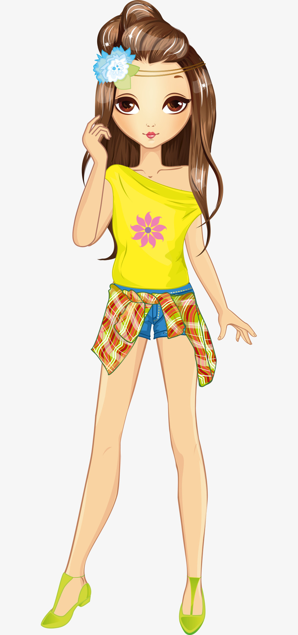 卡通时尚小女孩