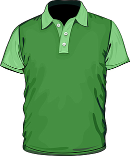 矢量绿色卡通服饰图