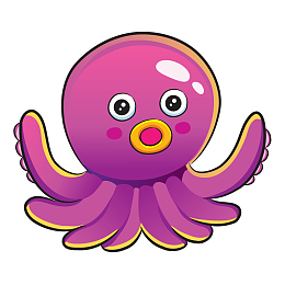 矢量手绘世界海洋日八爪章鱼