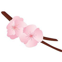 手绘粉色桃花矢量素材