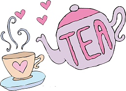 时尚心形茶壶茶杯素材