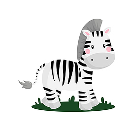 矢量手绘条纹斑马