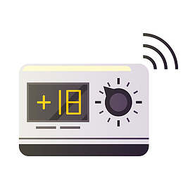 矢量手绘wifi科技微波炉