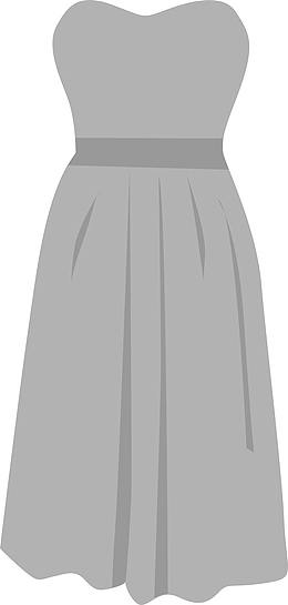 矢量卡通可爱女士灰色裙子