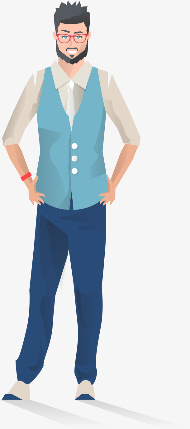 人物插画时尚男人素材免费下载_觅元素