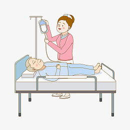 躺着输液的病人免抠图