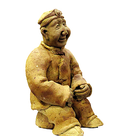 泥塑乐呵呵的老人