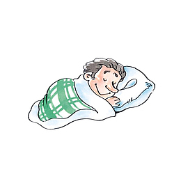 睡得安慰的老人