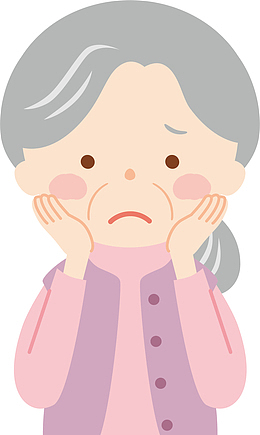 卡通愤怒老奶奶插画