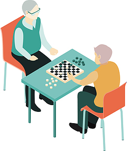 正在下棋的两个男士