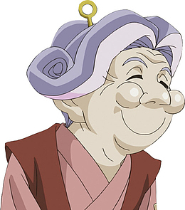 手绘微笑的老婆婆免抠