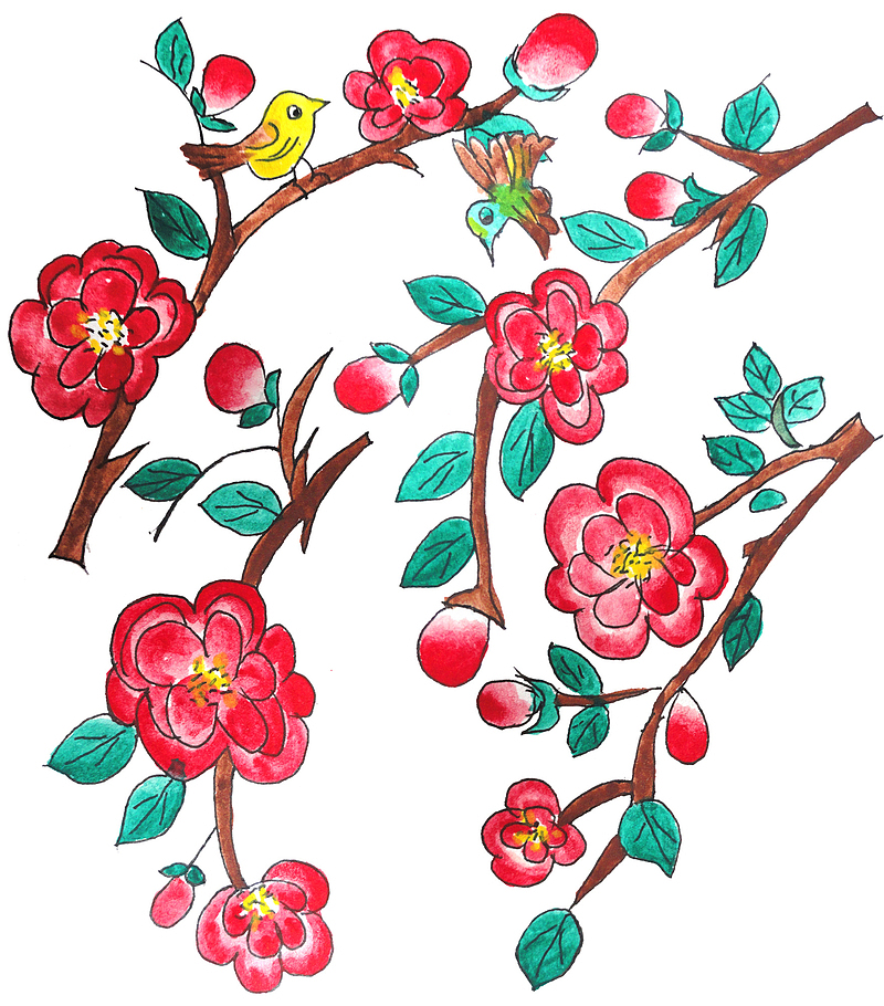 装饰彩绘花卉素材
