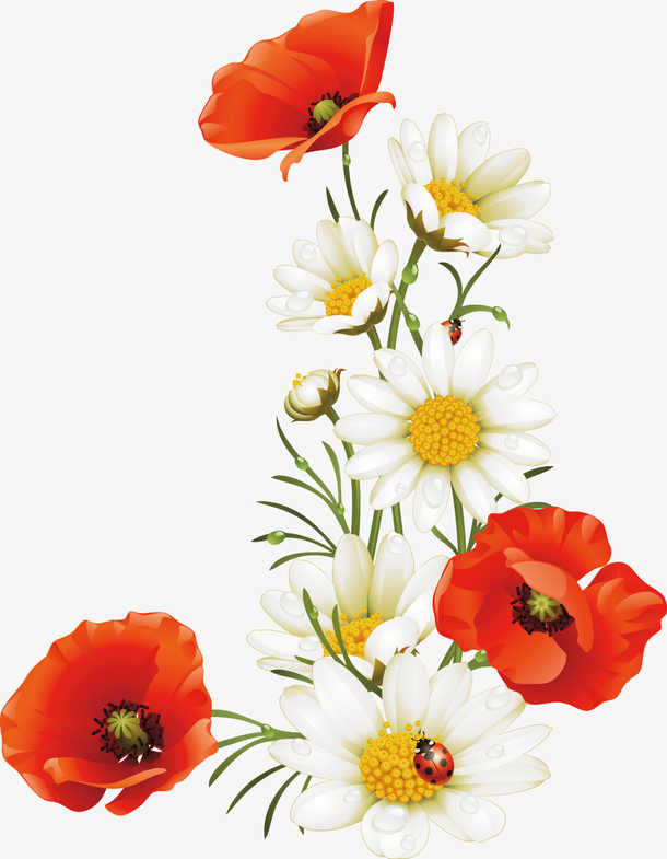 手绘鲜花背景素材