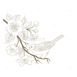 白色线描免抠下载