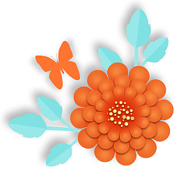 手绘装饰微立体鲜花剪纸元素